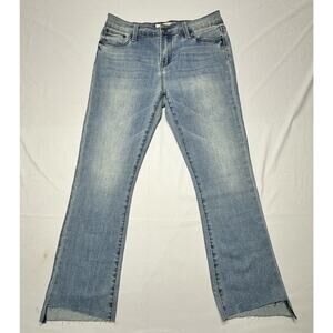 Stetson Women's High Rise Flare Crop Light Wash Blue Jeans - Size 10 (31x26)